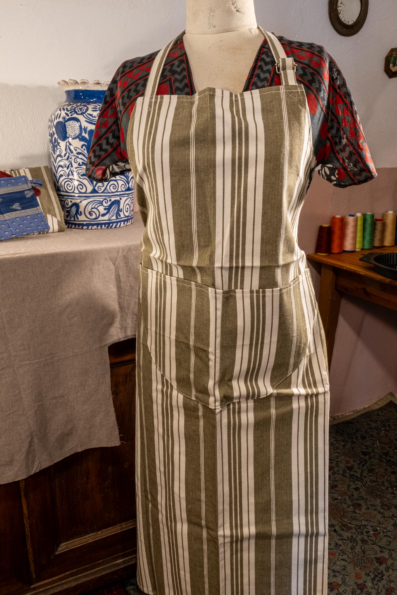 Tablier de cuisine en toile à matelas