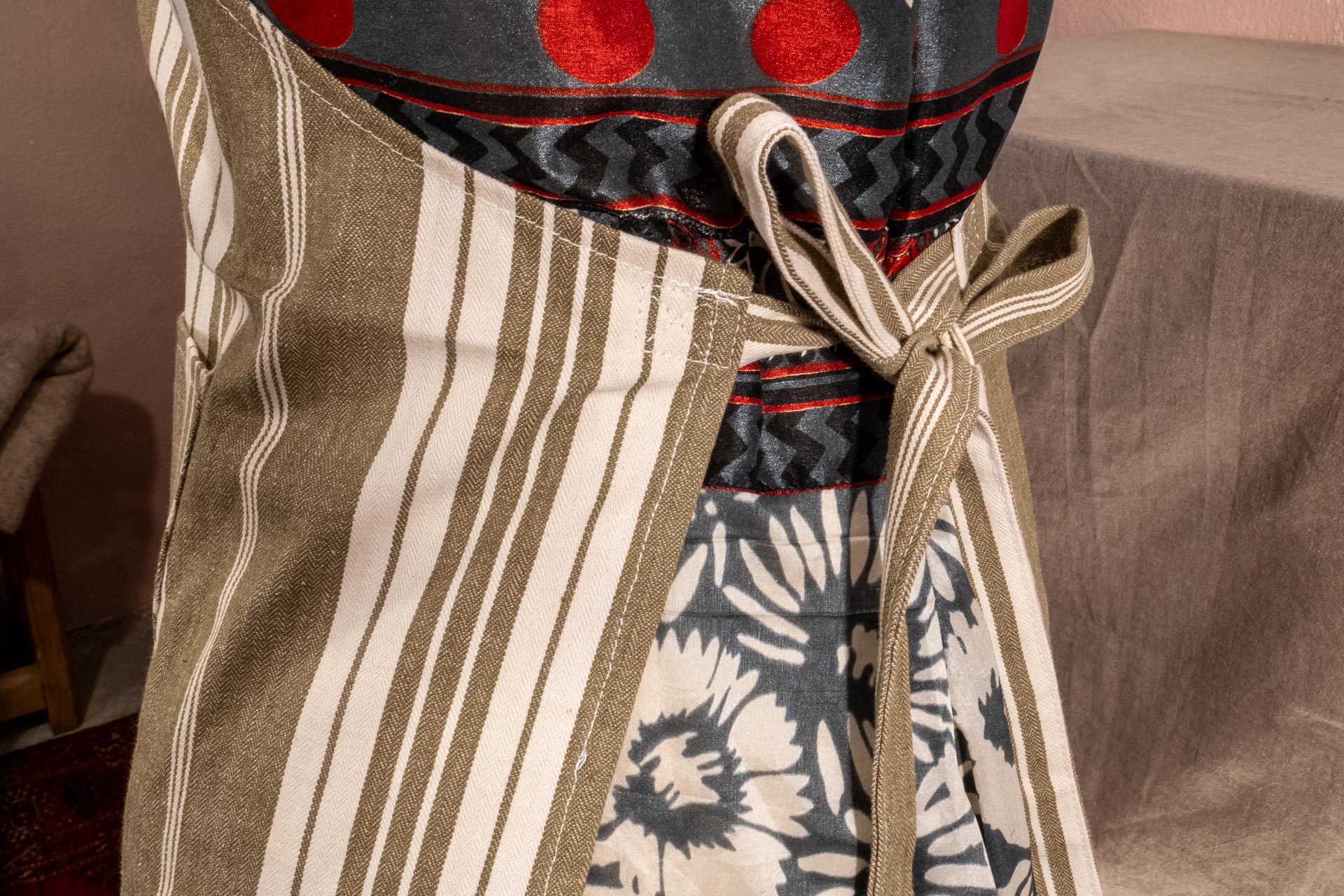 Tablier de cuisine en toile à matelas